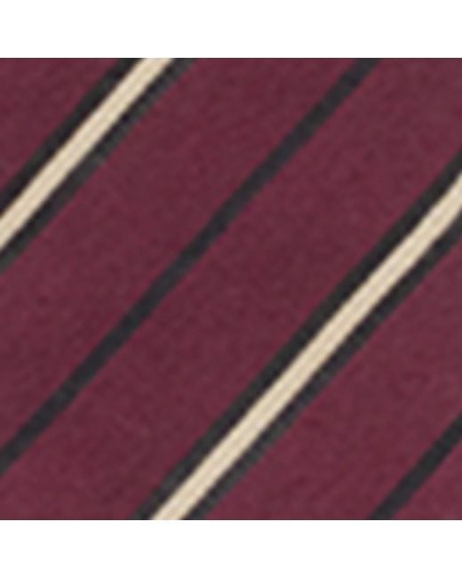Saint Laurent Red Silk-Wool Jacquard Stripe Tie