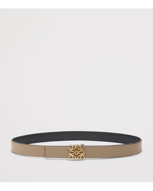 Loewe White Leather Reversible Anagram Bombé Belt