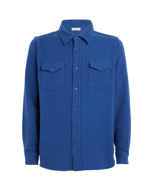 God's True Cashmere Blue Cashmere And Lapis Lazuli Shirt for men