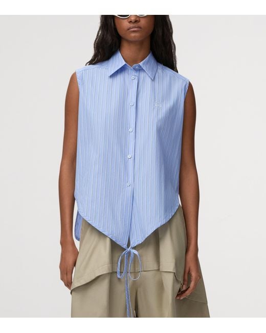Loewe Blue X Paula's Ibiza Cotton-Blend Stripe Sleeveless Shirt
