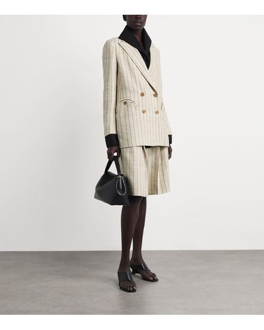 Blazé Milano Natural Pinstripe Serene Husul Tailored Shorts