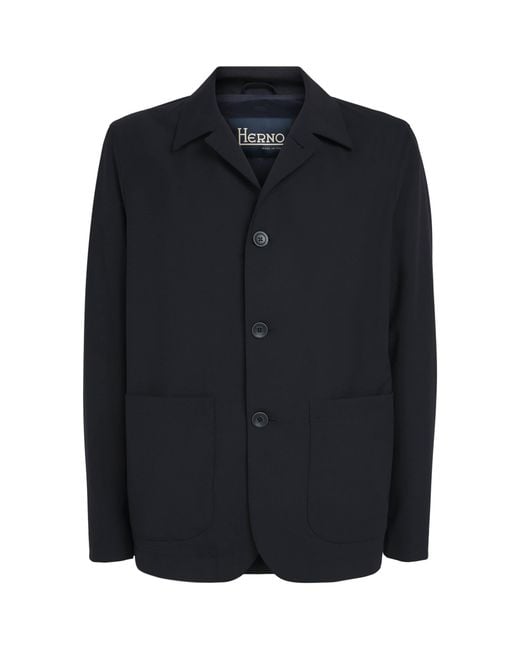 Herno Blue Technical Overshirt for men