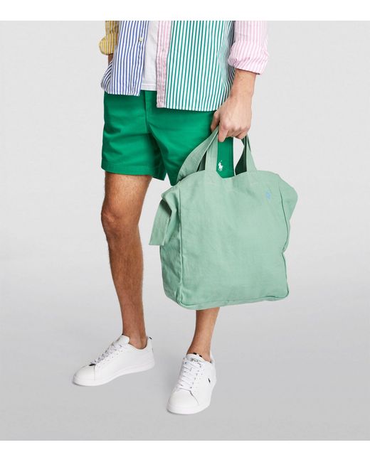 Polo Ralph Lauren Green Canvas Cross-body Tote Bag for men