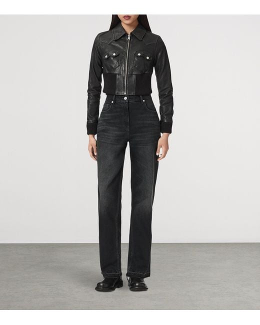 AllSaints Black Leather Lena Jacket