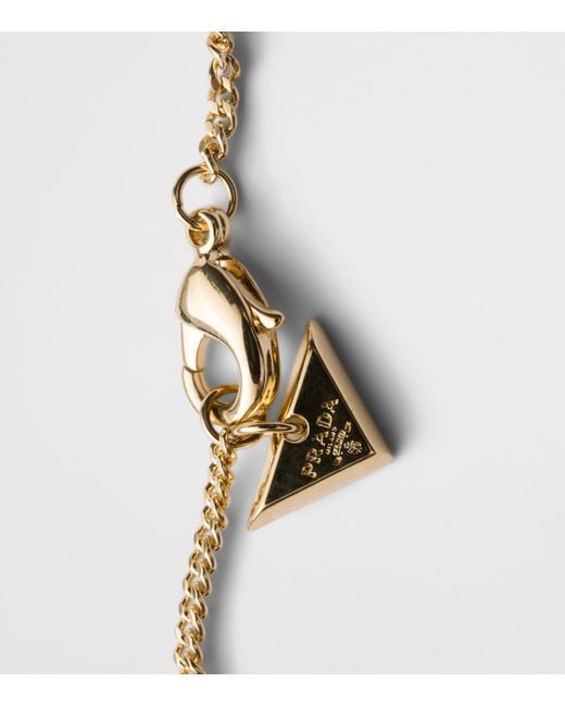 Prada Metallic Triangle Necklace