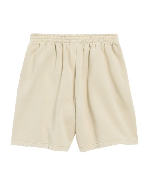 Balenciaga Natural Cotton Logo Shorts