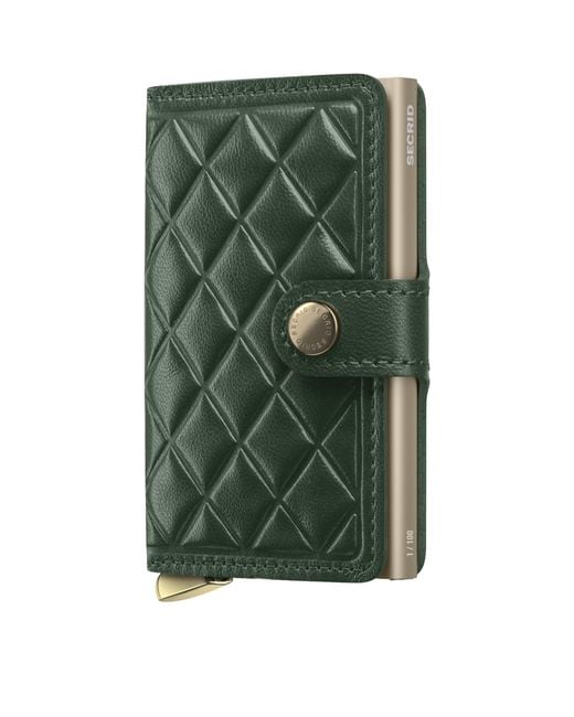 Secrid Green Premium Leather Embossed Diamond Miniwallet