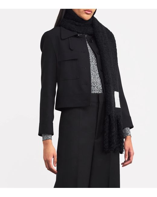 Joseph Black Bouclé Knit Scarf