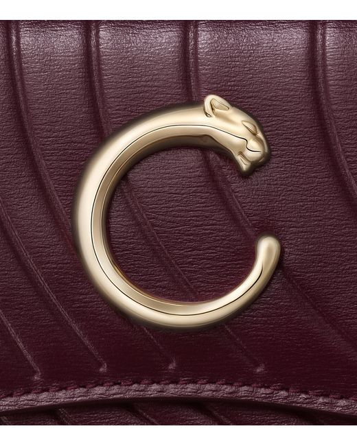 Cartier Purple Mini Leather Panthère De Wallet