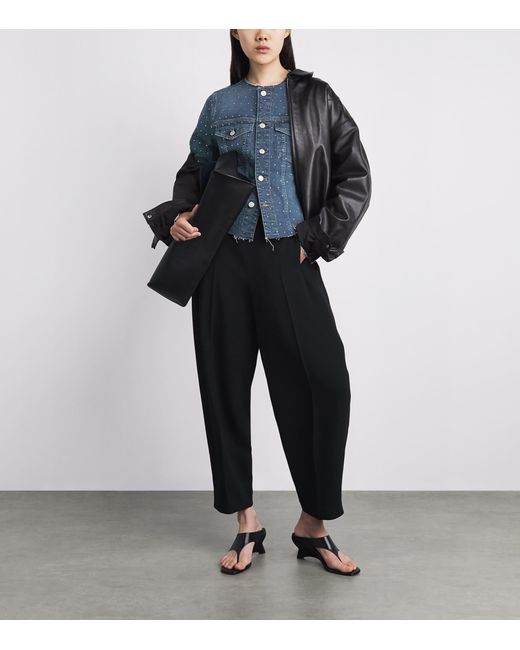 7 For All Mankind Blue Rhinestone Vicky Denim Jacket