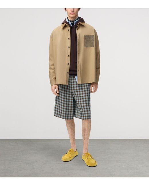 Loewe Natural Leather-Trim Overshirt for men