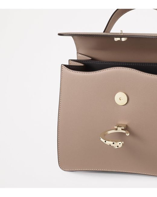 Cartier Natural Small Leather Panthère C De Top-Handle Bag
