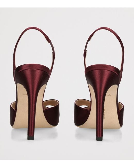 Victoria Beckham Red Satin Harlow Mask Slingback Heels 100