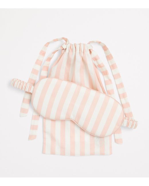 Harrods Pink Cotton Stripe Sleep Mask