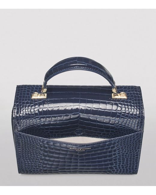Aspinal Blue Mayfair Top-Handle Bag