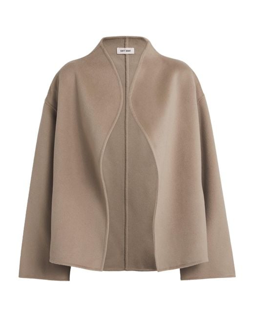Soft Goat Brown Wool-Cashmere Short Jacket