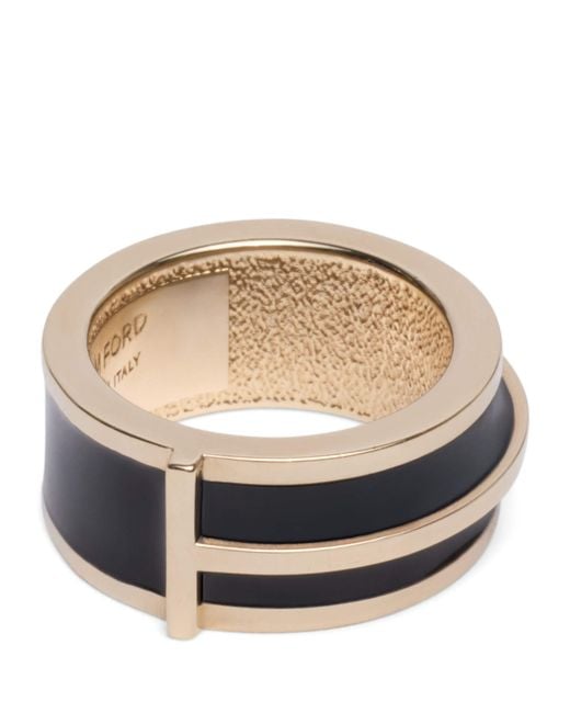 Tom Ford Black Enamel Ring