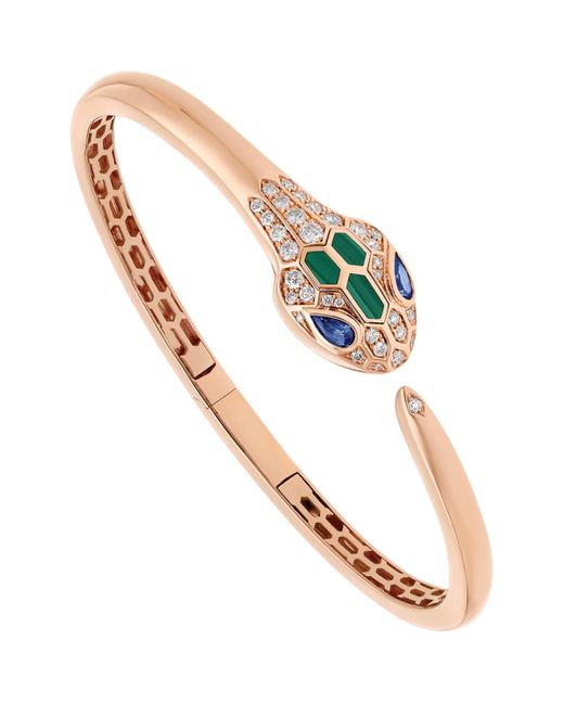 BVLGARI Metallic And Precious Stone Serpenti Bangle