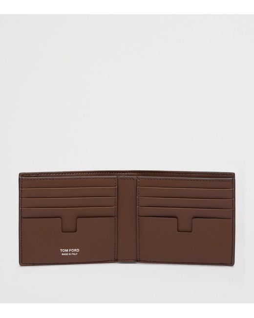 Tom Ford Brown Calfskin Scale-Effect Wallet for men