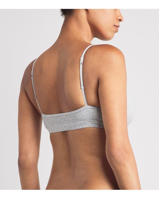 Skims Gray Cotton Everyday Scoop Bralette