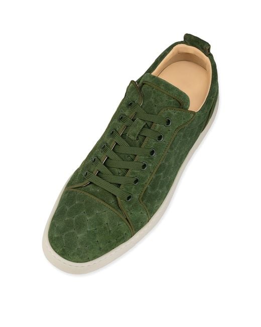 Christian Louboutin Green Louis Junior Orlato Suede Braided Sneakers for men