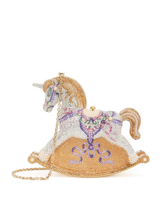 Judith Leiber White Rocking Horse Willow Clutch Bag
