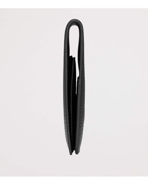Saint Laurent Black Leather Monogram Passport Holder for men