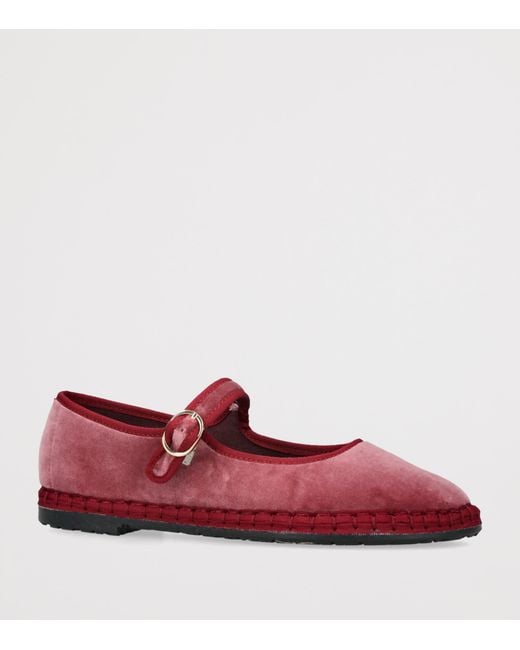 Flabelus Red Velvet Theresa Espadrilles