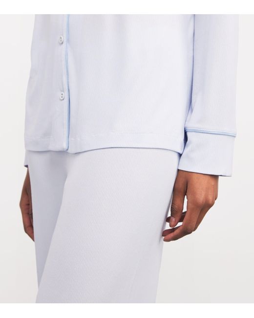 Skims White Soft Lounge Ribbed Pyjama Set