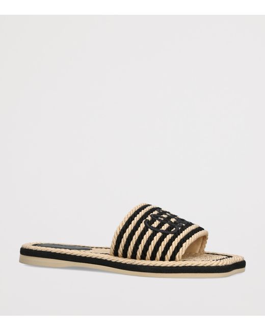Chloé Brown Woven Logo Sandals