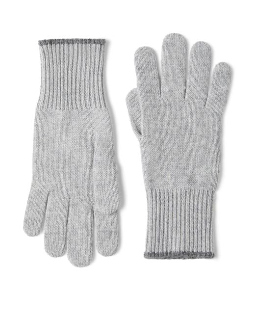 Brunello Cucinelli Gray Cashmere Gloves for men