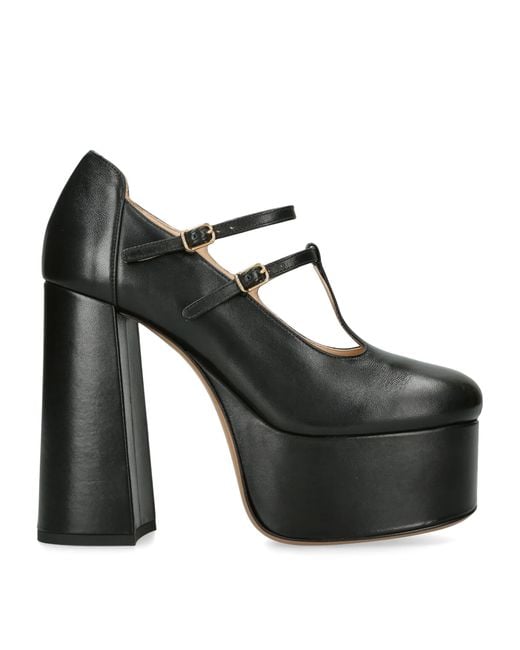 Chloé Black Leather Loti Platform Mary Janes 140