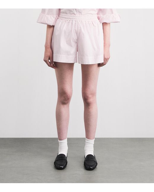 Suzie Kondi Pink Cotton Stripe Shkip Shorts