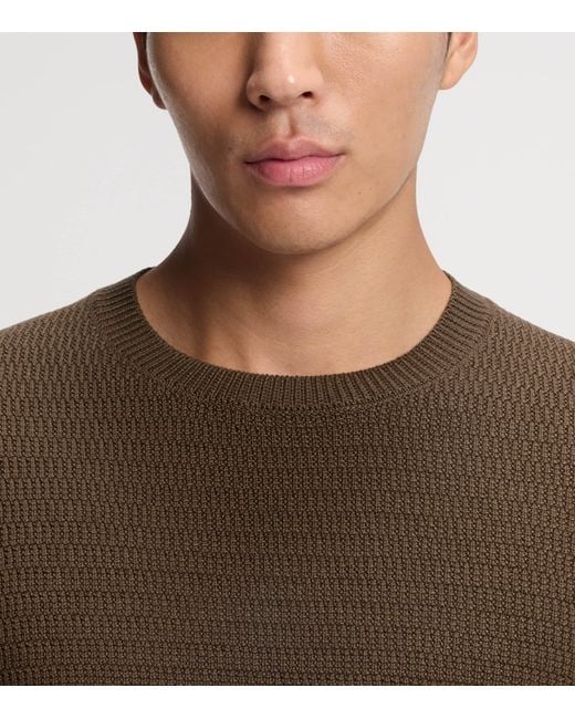 Boss Brown Virgin Wool-Silk Sweater for men