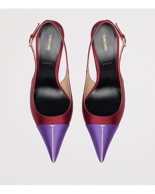 Tom Ford Pink Satin T Slingback Pumps