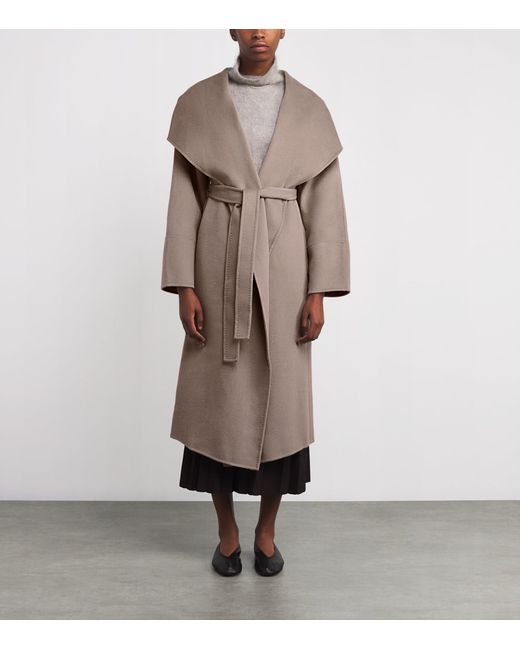 Soft Goat Brown Wool-Cashmere Long Coat
