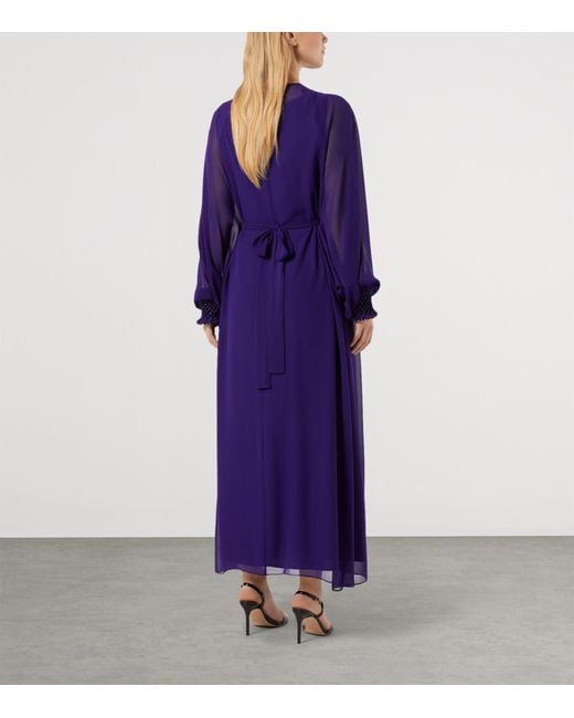 Marina Rinaldi Purple Gauze Maxi Dress And Cardigan
