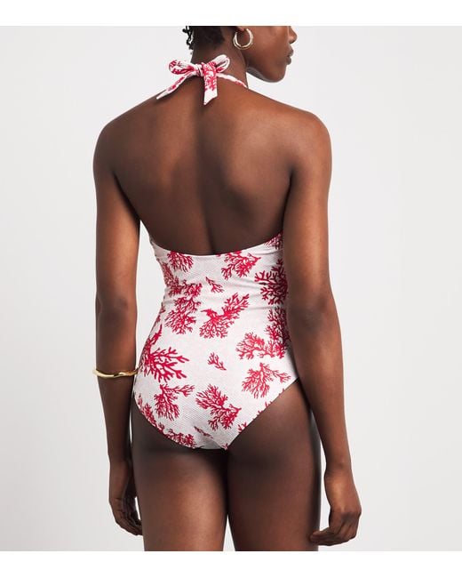 Heidi Klein Pink Halterneck Scala Swimsuit