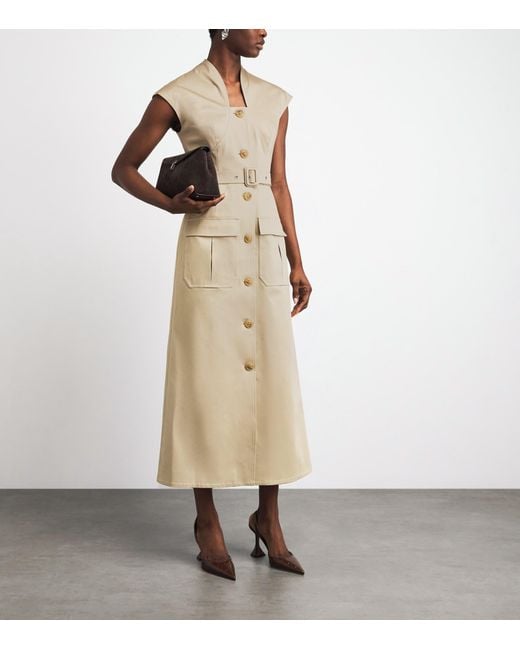 Huishan Zhang Natural Stretch-Cotton Nyx Midi Dress