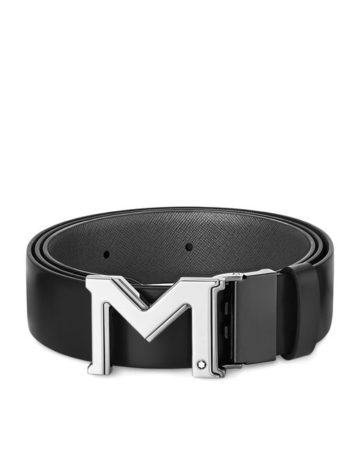 Montblanc Black Leather Reversible M Belt