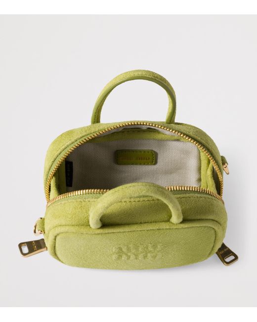 Miu Miu Green Suede Beau Micro Bag