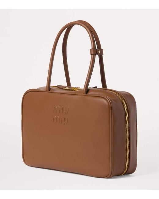 Miu Miu Brown Leather Beau Shoulder Bag