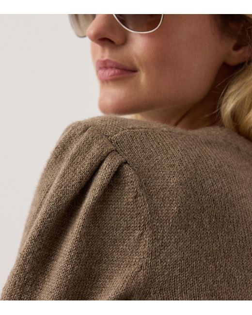 Ralph Lauren Brown Silk Mouliné Cardigan