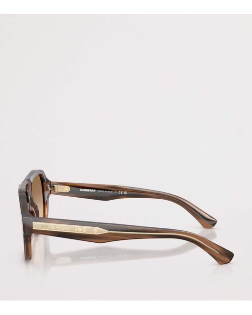 Burberry Brown Pilot Sunglasses for men