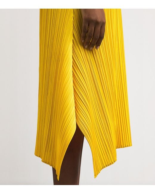 Pleats Please Issey Miyake Yellow Monthly Colors July Midi Dress