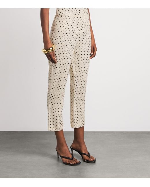 Faithfull The Brand Natural Linen Polka-Dot Iria Capri Trousers