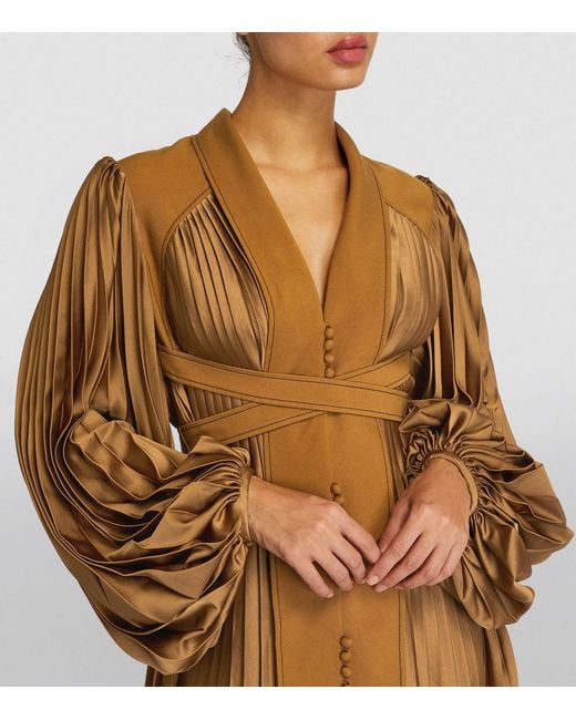 Acler Pleated George Mini Dress in Brown | Lyst Acler Pleated George Mini Dress in Brown | Lyst