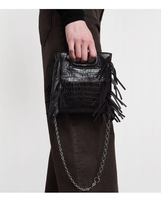 Maje Black Mini Leather M Cross-Body Bag