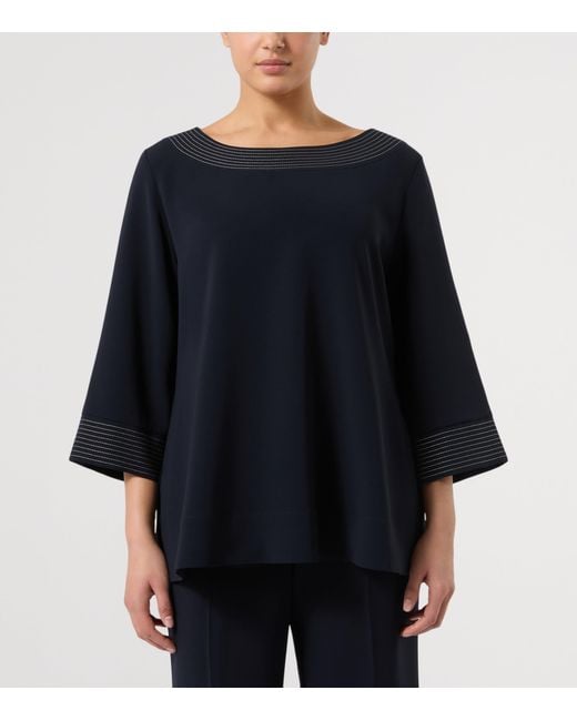 Marina Rinaldi Black Cady Tunic Blouse