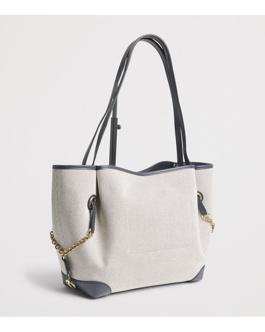 Chloé White Canvas Clover Carry Tote Bag